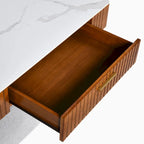 Table basse relevable avec rangement dissimulé et 4 poufs