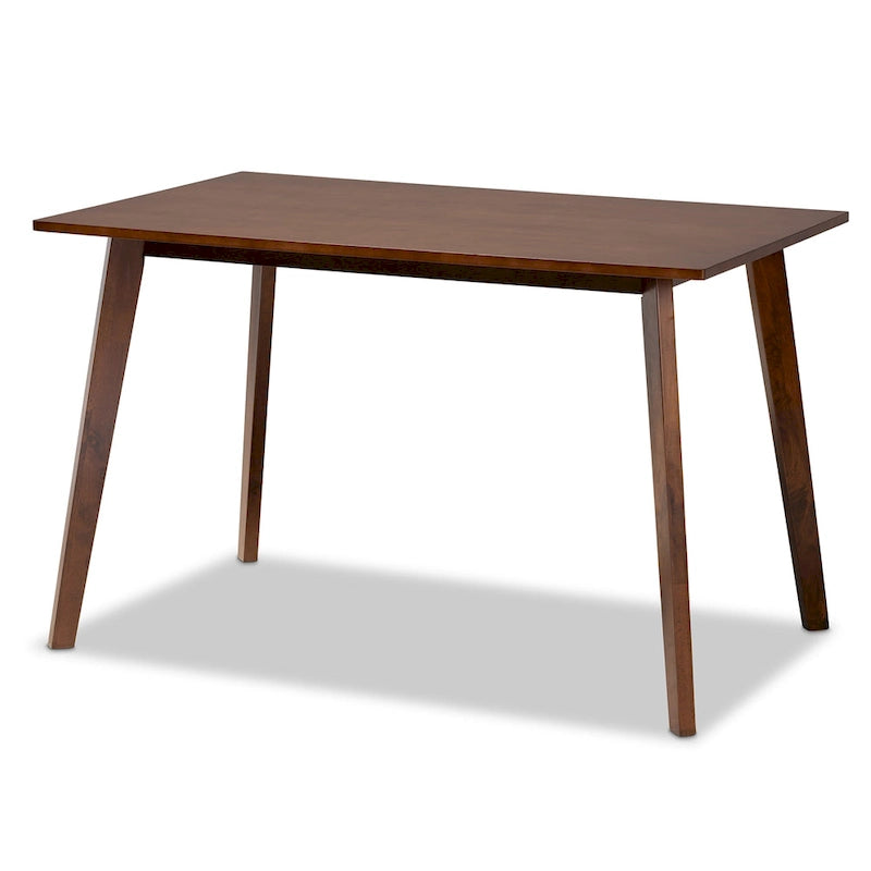 Table de salle à manger rectangulaire en bois Britte, style transitionnel moderne du milieu du siècle