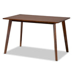 Table de salle à manger rectangulaire en bois Britte, style transitionnel moderne du milieu du siècle