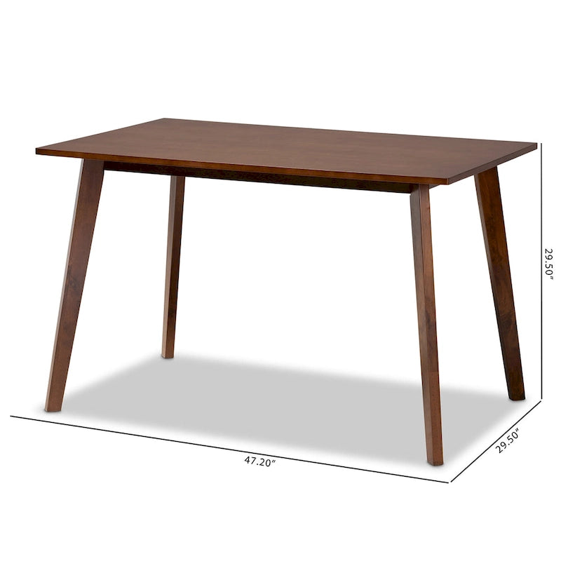 Table de salle à manger rectangulaire en bois Britte, style transitionnel moderne du milieu du siècle