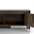 Banc de rangement DH BASIC en chêne industriel avec pieds en fer de 124 cm (49 pouces) par Denhour