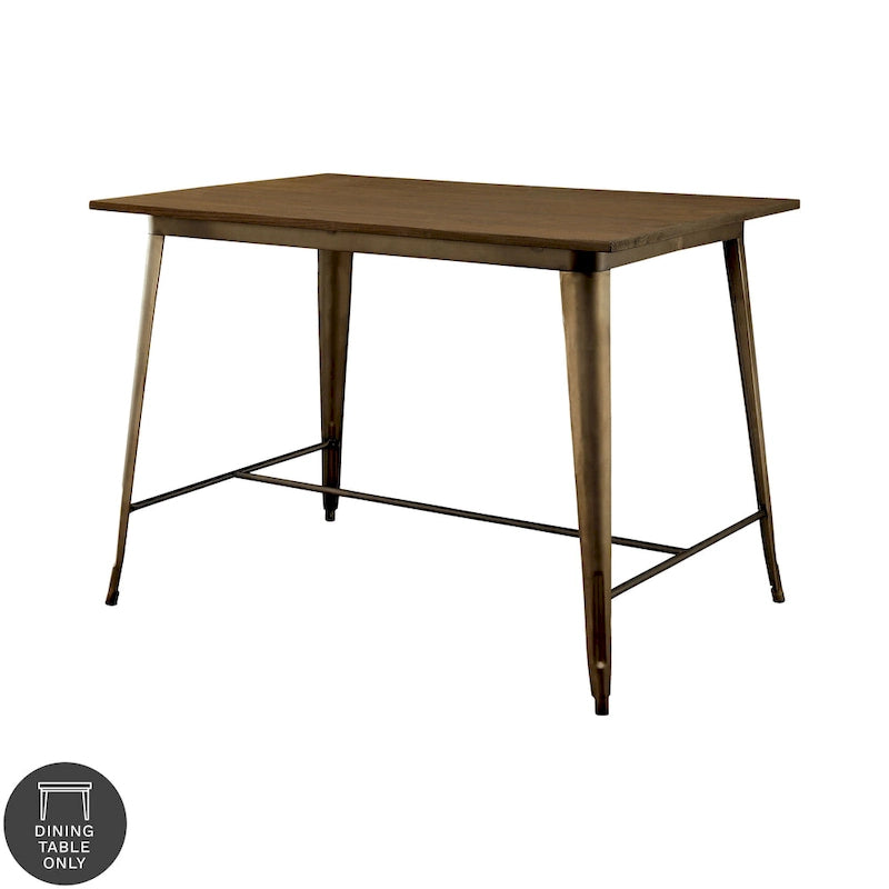 Table de salle à manger haute de comptoir Rish, marron industriel, de 54 pouces, de Furniture of America