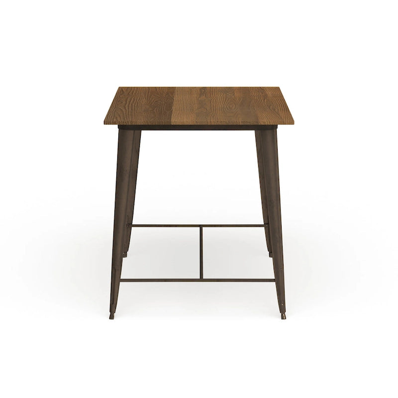 Table de salle à manger haute de comptoir Rish, marron industriel, de 54 pouces, de Furniture of America