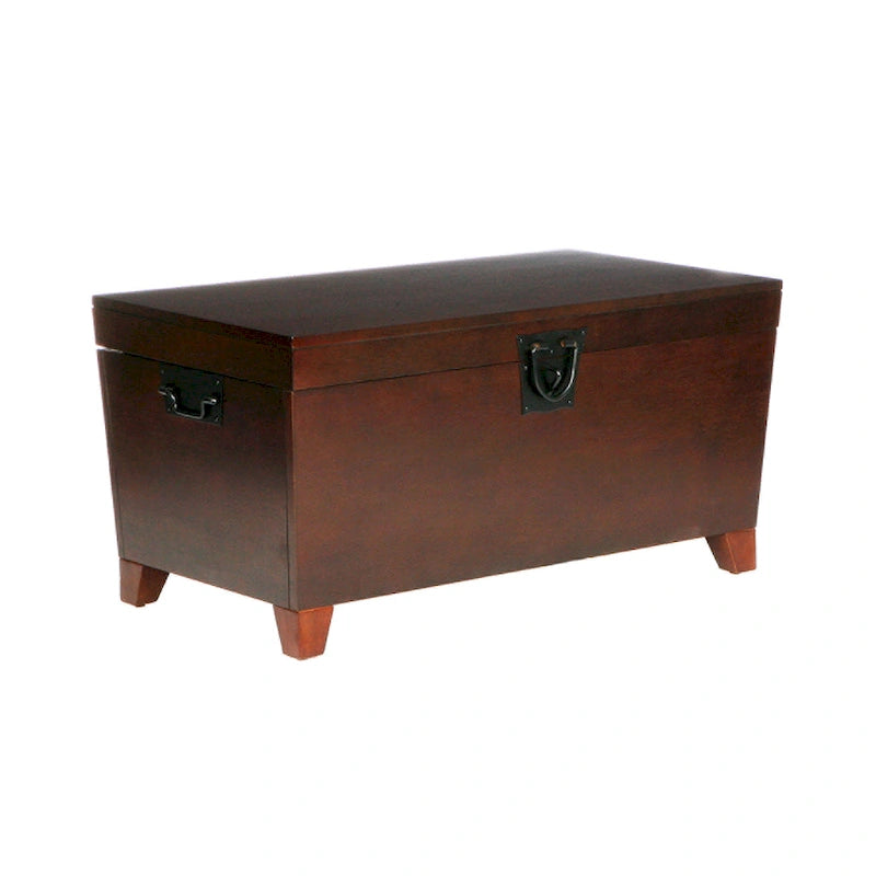 Table basse coffre en bois expresso Liatris de style transitionnel de SEI Furniture