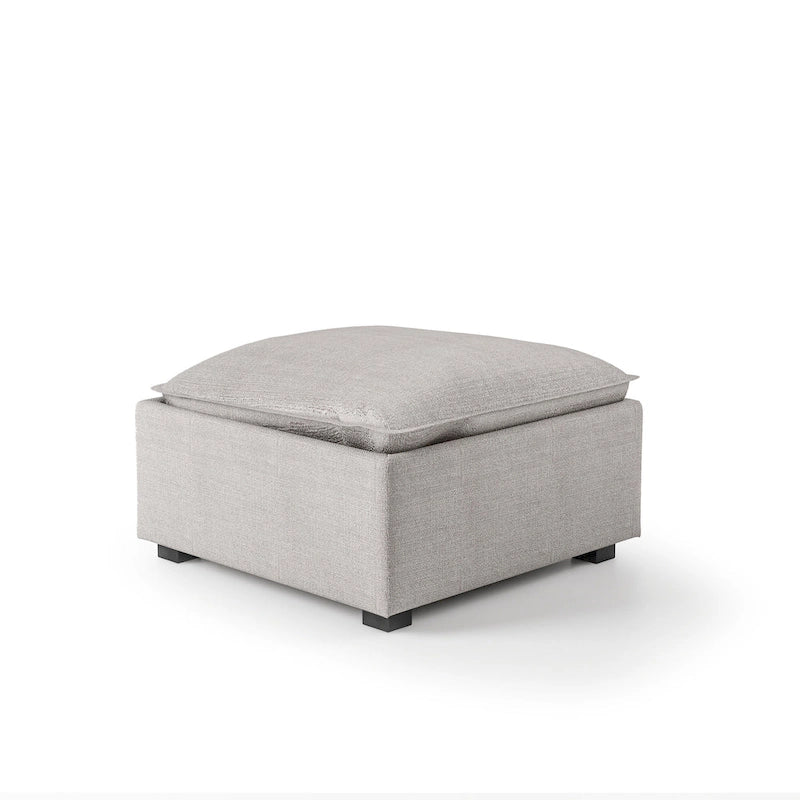 Pouf cocktail contemporain en tissu gris Fren de Furniture of America