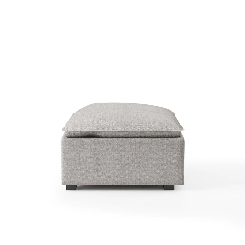 Pouf cocktail contemporain en tissu gris Fren de Furniture of America