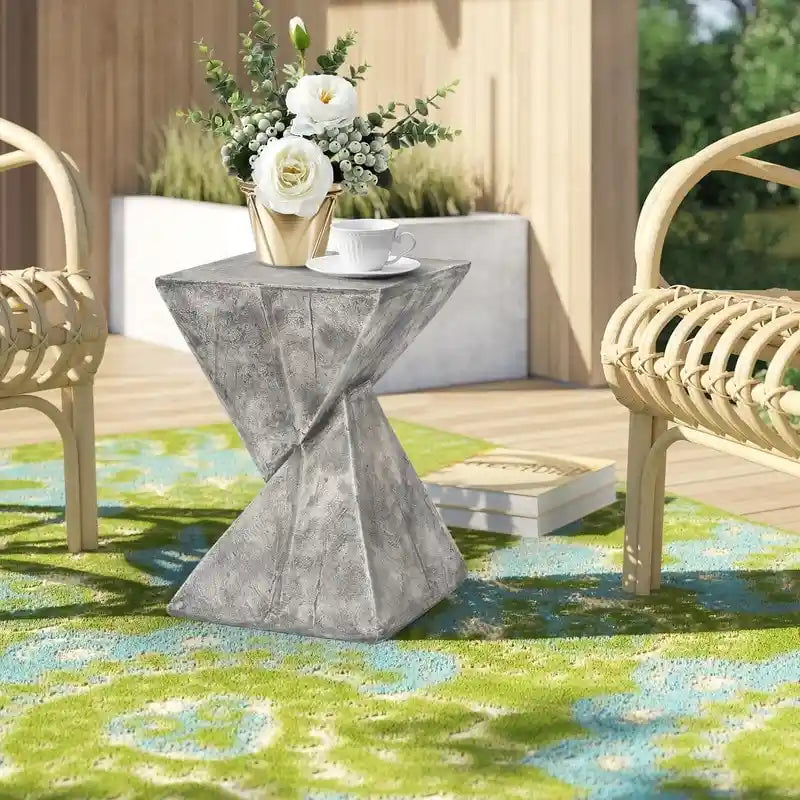 Table d'appoint moderne en béton Adeco pour intérieur et extérieur