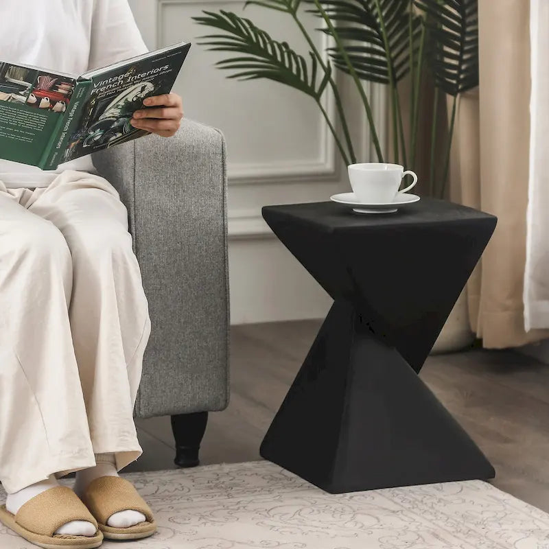 Table d'appoint moderne en béton Adeco pour intérieur et extérieur