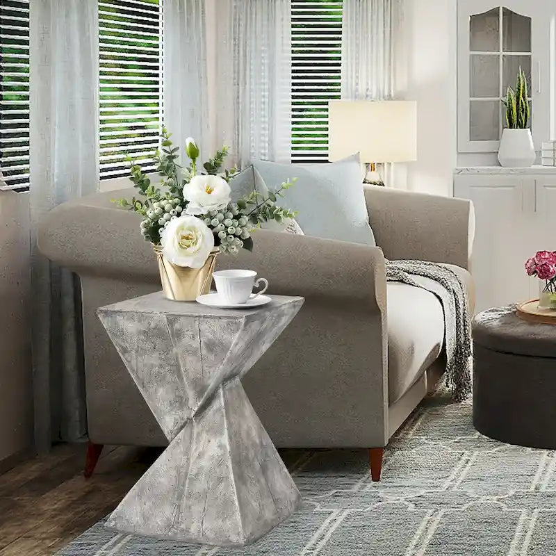 Table d'appoint moderne en béton Adeco pour intérieur et extérieur