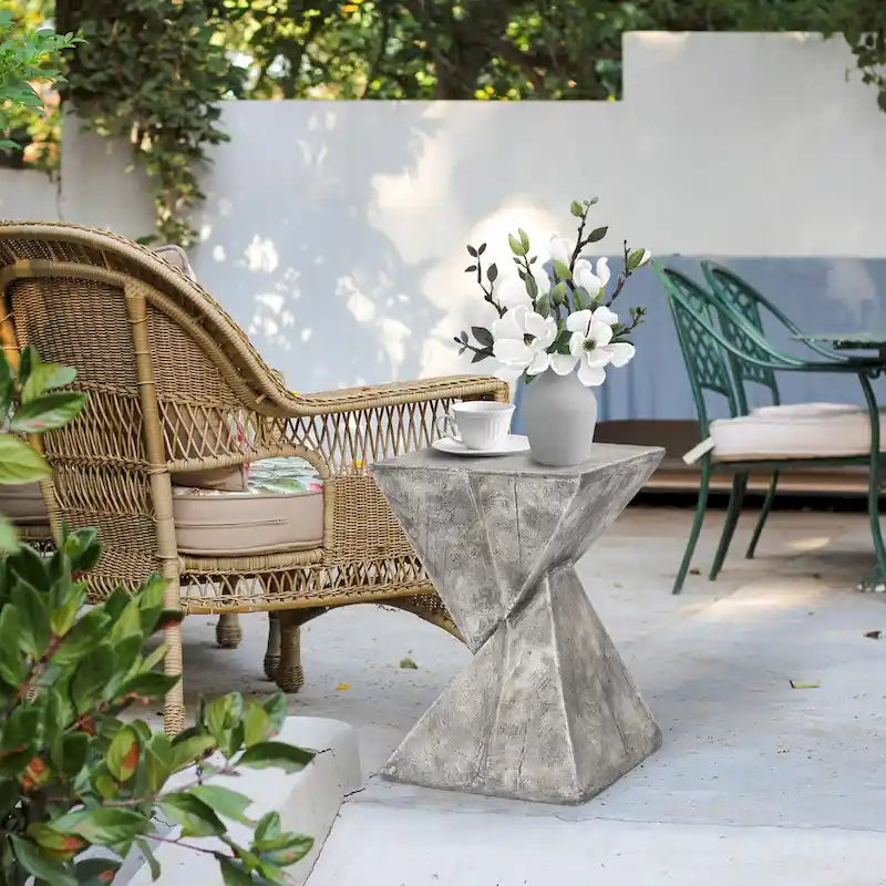 Table d'appoint moderne en béton Adeco pour intérieur et extérieur