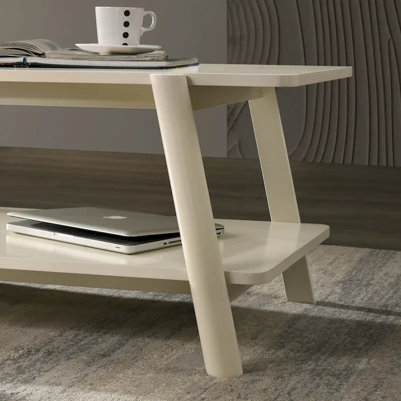 Table basse étagère en bois de style moderne du milieu du siècle Metz de Roundhill Furniture