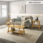 Table basse étagère en bois de style moderne du milieu du siècle Metz de Roundhill Furniture