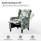 Ensemble de 2 fauteuils inclinables manuels Damaris de style moderne du milieu du siècle, avec dossier à oreilles, par HULALA HOME