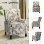 Ensemble de 2 fauteuils inclinables manuels Damaris de style moderne du milieu du siècle, avec dossier à oreilles, par HULALA HOME