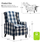 Ensemble de 2 fauteuils inclinables manuels Damaris de style moderne du milieu du siècle, avec dossier à oreilles, par HULALA HOME