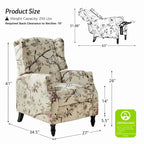 Ensemble de 2 fauteuils inclinables manuels Damaris de style moderne du milieu du siècle, avec dossier à oreilles, par HULALA HOME