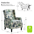 Ensemble de 2 fauteuils inclinables manuels Damaris de style moderne du milieu du siècle, avec dossier à oreilles, par HULALA HOME