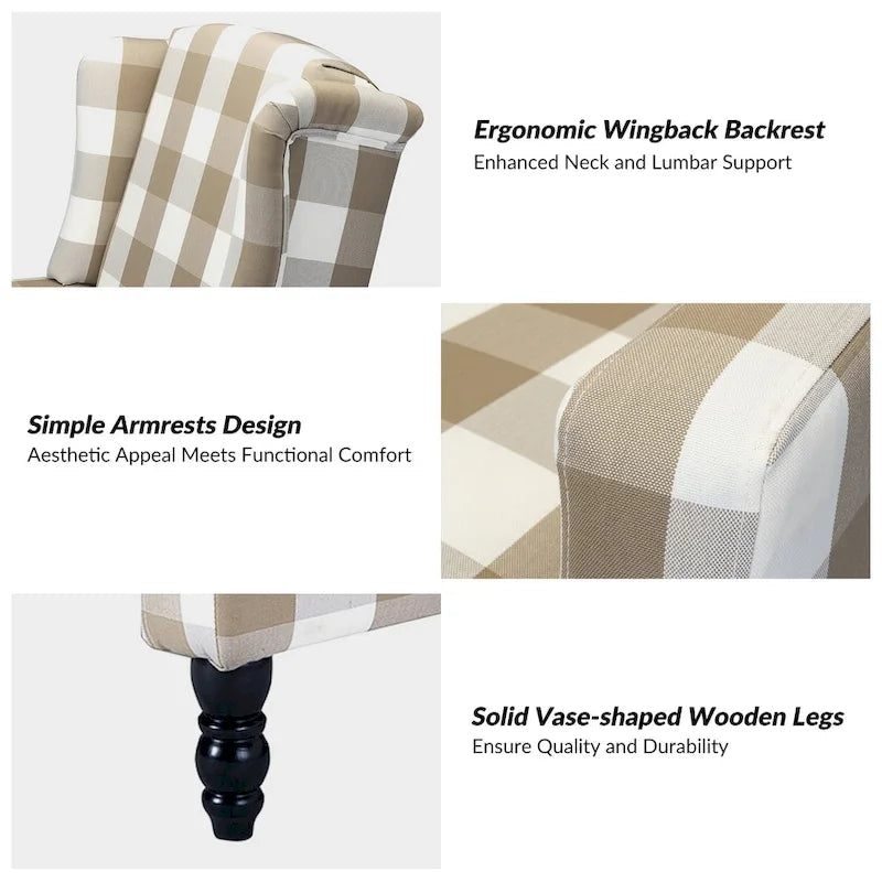 Ensemble de 2 fauteuils inclinables manuels Damaris de style moderne du milieu du siècle, avec dossier à oreilles, par HULALA HOME