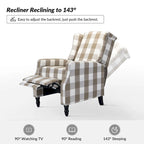 Ensemble de 2 fauteuils inclinables manuels Damaris de style moderne du milieu du siècle, avec dossier à oreilles, par HULALA HOME