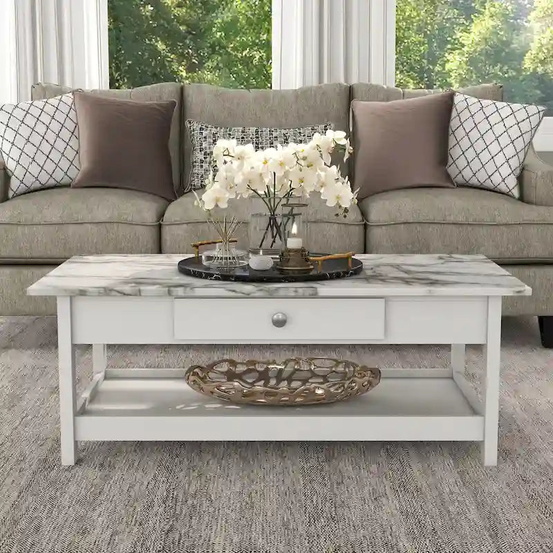 Ensemble de 3 tables basses et tables d'appoint ouvertes en bois d'hévéa DH BASIC Transitional avec tiroir, par Denhour