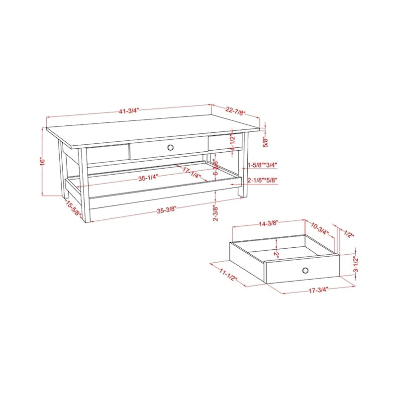Ensemble de 3 tables basses et tables d'appoint ouvertes en bois d'hévéa DH BASIC Transitional avec tiroir, par Denhour