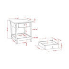 Ensemble de 3 tables basses et tables d'appoint ouvertes en bois d'hévéa DH BASIC Transitional avec tiroir, par Denhour
