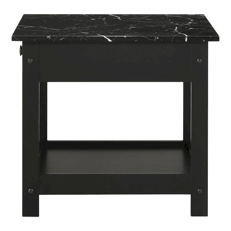 Ensemble de 3 tables basses et tables d'appoint ouvertes en bois d'hévéa DH BASIC Transitional avec tiroir, par Denhour