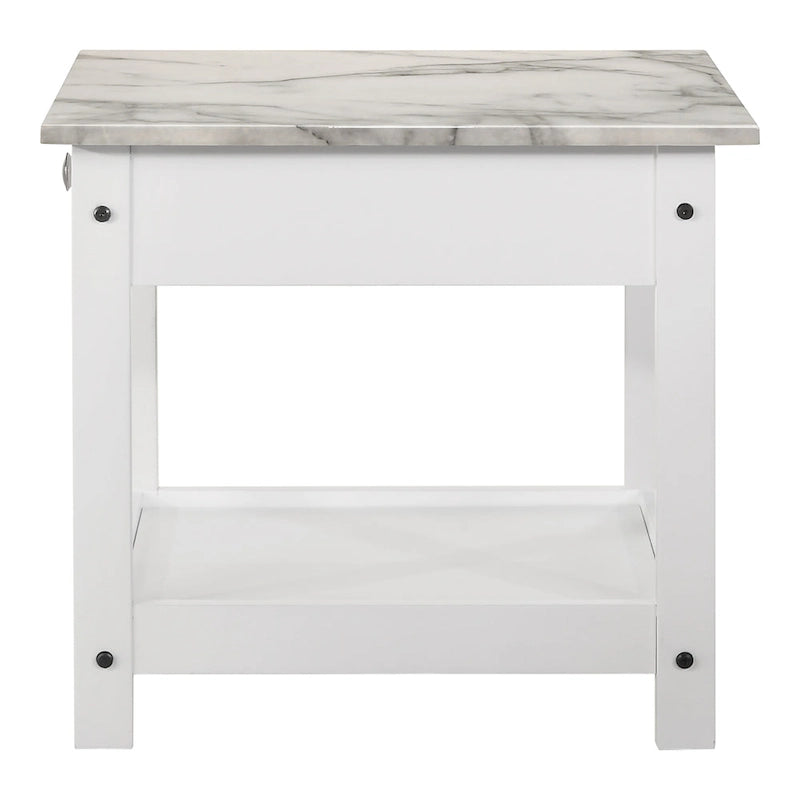 Ensemble de 3 tables basses et tables d'appoint ouvertes en bois d'hévéa DH BASIC Transitional avec tiroir, par Denhour