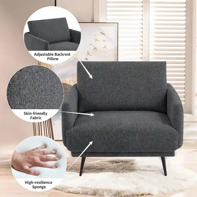 Fauteuil Karaka surdimensionné 37,5W, canapé de loisirs, fauteuil d'appoint (ensemble de 2)