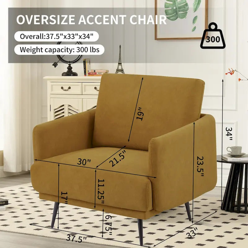 Fauteuil Karaka surdimensionné 37,5W, canapé de loisirs, fauteuil d'appoint (ensemble de 2)