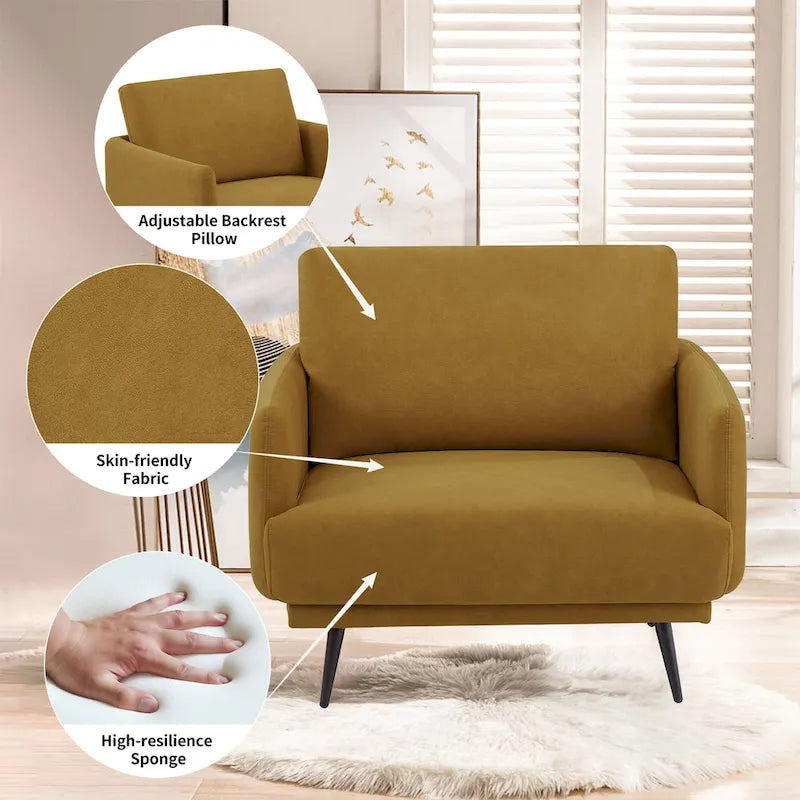 Fauteuil Karaka surdimensionné 37,5W, canapé de loisirs, fauteuil d'appoint (ensemble de 2)