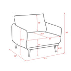 Fauteuil Karaka surdimensionné 37,5W, canapé de loisirs, fauteuil d'appoint (ensemble de 2)