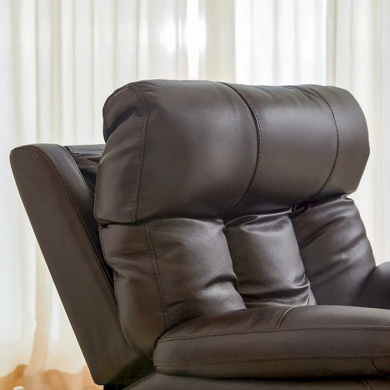 Fauteuil inclinable électrique en cuir pleine fleur, appui-tête réglable, repose-pieds extensible, position zéro gravité