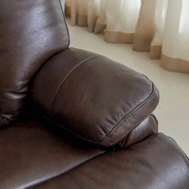 Fauteuil inclinable électrique en cuir pleine fleur, appui-tête réglable, repose-pieds extensible, position zéro gravité