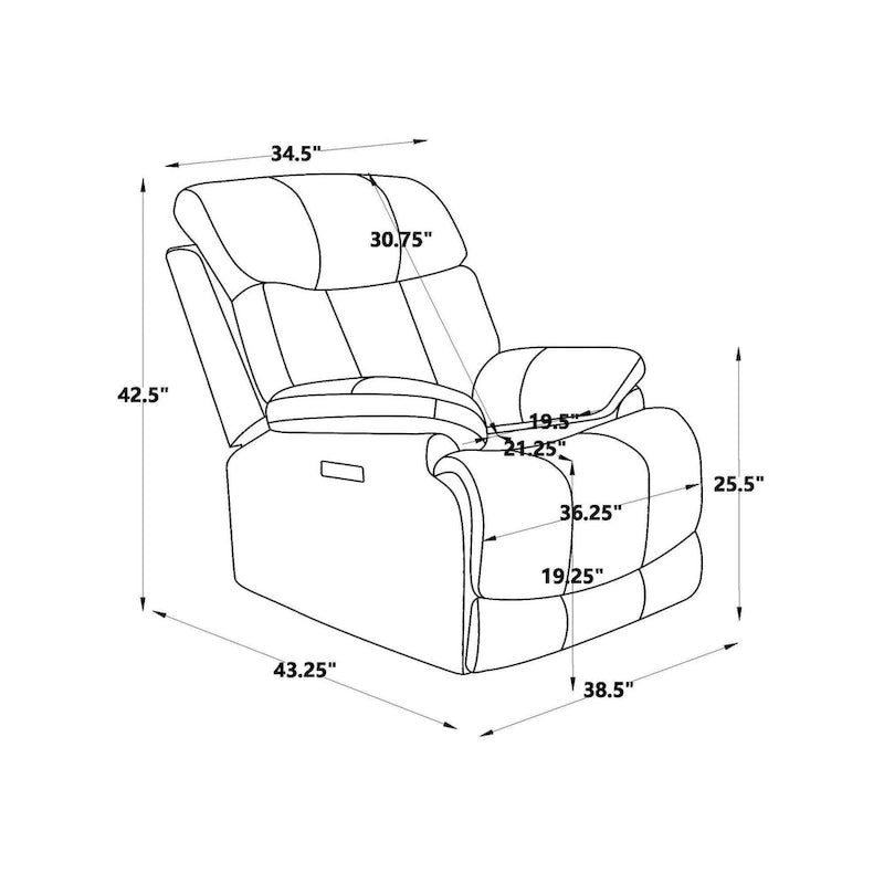 Fauteuil inclinable électrique en cuir pleine fleur, appui-tête réglable, repose-pieds extensible, position zéro gravité