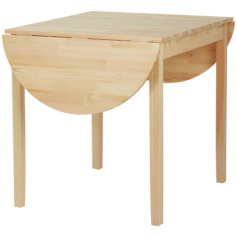Table de cuisine HOMCOM 55 en bois massif, table à abattants pour petits espaces, table à manger pliante