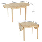 Table de cuisine HOMCOM 55 en bois massif, table à abattants pour petits espaces, table à manger pliante