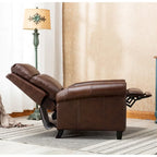 Fauteuil inclinable en cuir véritable avec dossier inclinable, accoudoirs et dossier confortables.