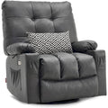 Fauteuil inclinable pivotant et à bascule MCombo grand format avec massage et chauffage, similicuir 7748