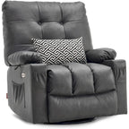 Fauteuil inclinable pivotant et à bascule MCombo grand format avec massage et chauffage, similicuir 7748