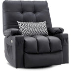 Fauteuil inclinable pivotant et à bascule MCombo grand format avec massage et chauffage, similicuir 7748