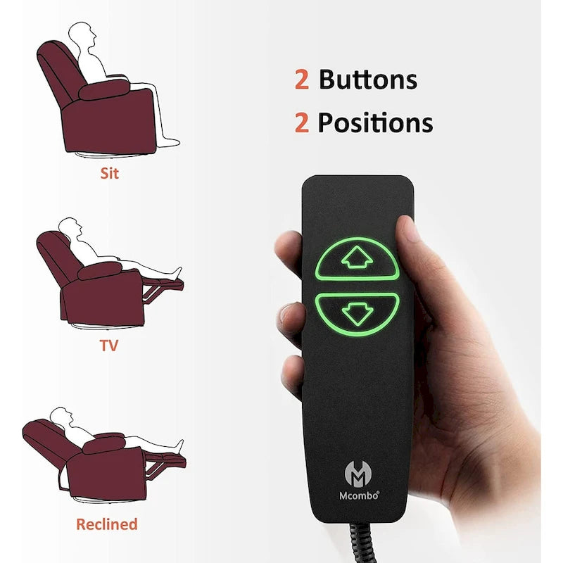 Fauteuil inclinable pivotant et à bascule MCombo grand format avec massage et chauffage, similicuir 7748