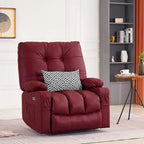 Fauteuil inclinable pivotant et à bascule MCombo grand format avec massage et chauffage, similicuir 7748