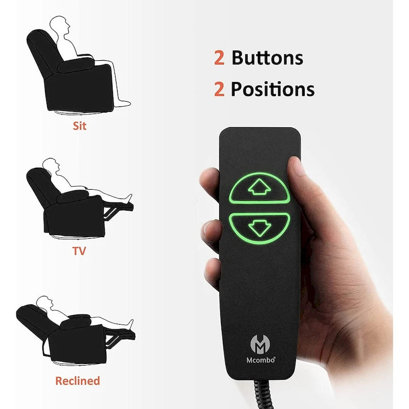 Fauteuil inclinable pivotant et à bascule MCombo grand format avec massage et chauffage, similicuir 7748