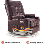 Fauteuil inclinable pivotant et à bascule MCombo grand format avec massage et chauffage, similicuir 7748