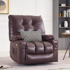Fauteuil inclinable pivotant et à bascule MCombo grand format avec massage et chauffage, similicuir 7748