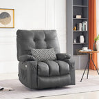 Fauteuil inclinable pivotant et à bascule MCombo grand format avec massage et chauffage, similicuir 7748