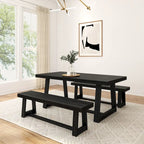Plank and Beam 72 Classic Dining Table and Benches Set