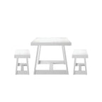 Ensemble table et bancs de salle à manger classiques Plank and Beam 72