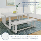 Ensemble table et bancs de salle à manger classiques Plank and Beam 72